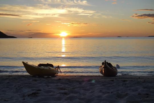 Midnight sun kayaking