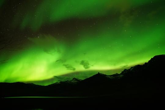 Northern Lights over mountains