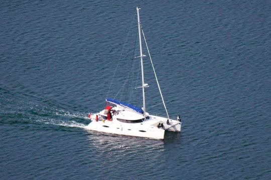 Boat sailing in the fjord