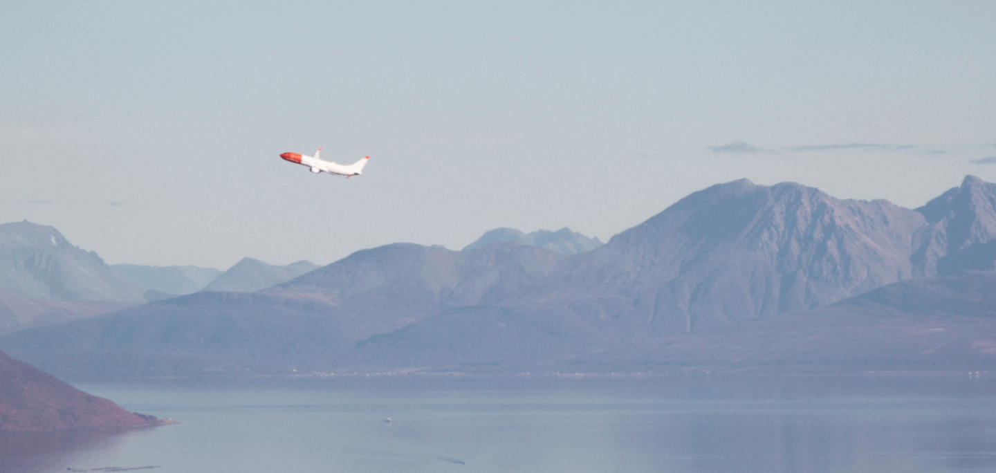 Airplane flying out from Tromsø