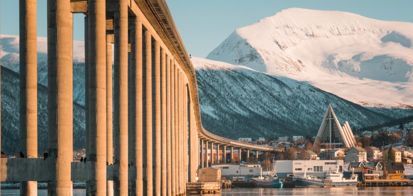 The Tromsø bridge and the Arctic Cathedral